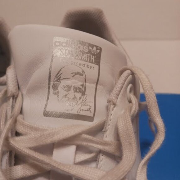 ADIDAS ORIGINALS J STAN SMITH EE8483 White/Silver Iridescent, Sz J6 (W8), used - Picture 7 of 15